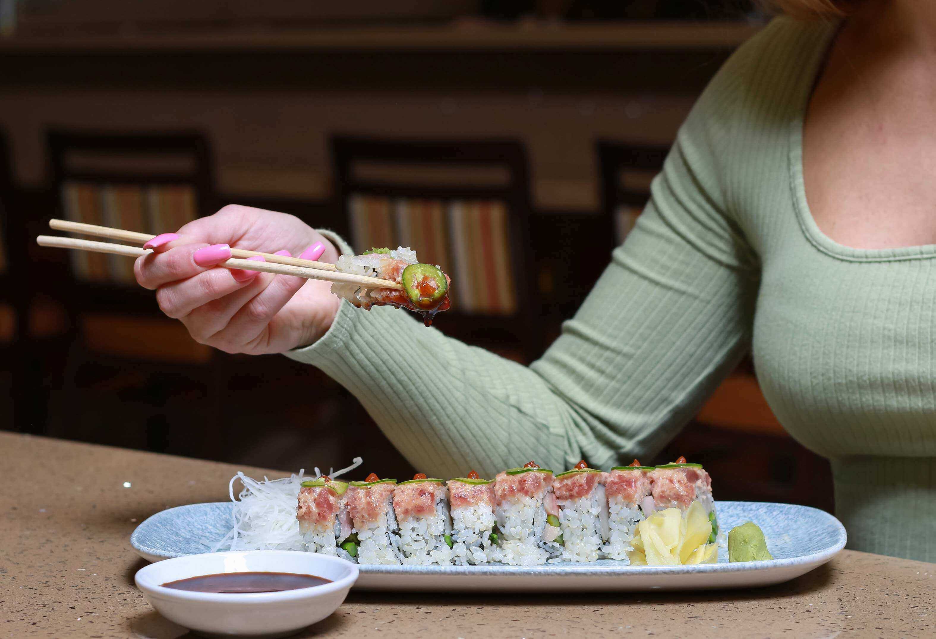 Bay Shore Kamakazi Sushi Roll at Rock 'N Raw 