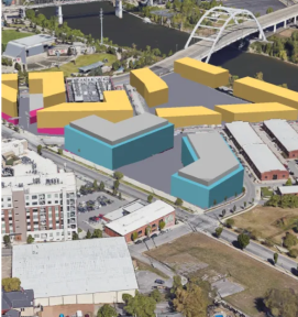 3D street image displaying a site study for Nashville