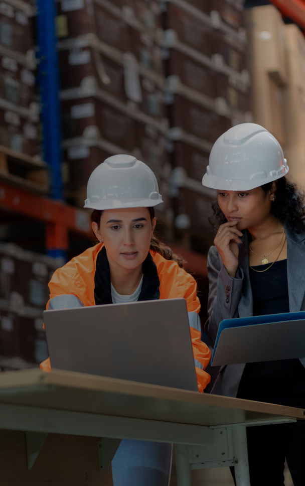 Frontline workers working in a warehouse