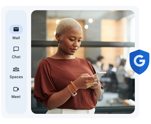 A user browsing Workspace on her cell phone, protected by Workspace security