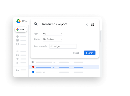 Google Workspace Interface graphic - Drive search