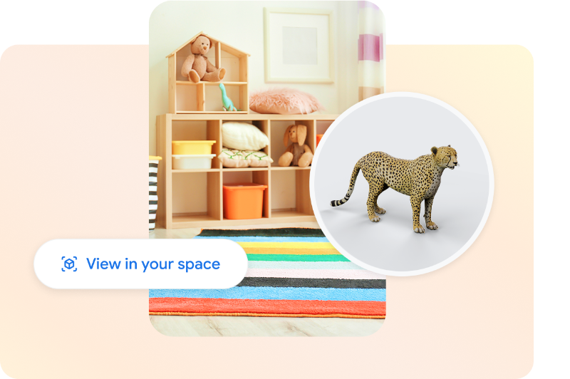 Image of AR cheetah in children's playroom