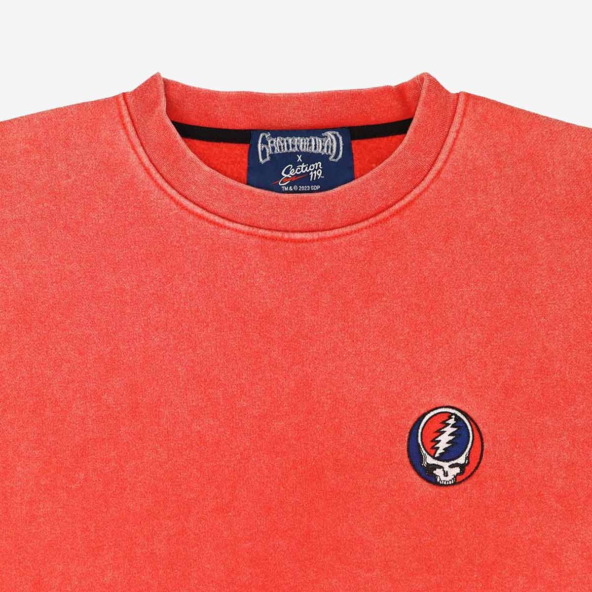 Grateful Dead Skull Sweater in Distressed Red image number 5