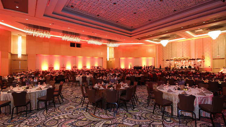 The Hard Rock Event Center setup for a Gala Reception at Seminole Hard Rock Hotel & Casino Tampa