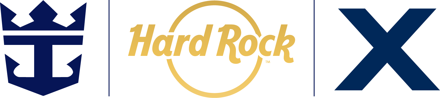 Logos for Royal Caribbean, Hard Rock and Celebrity Cruises