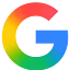 赤色、黄色、緑色、青色で塗り分けられた大文字の「G」の Google ロゴ。