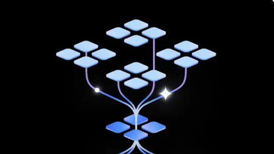 黑色背景中有象徵 AI 模型的圖像。