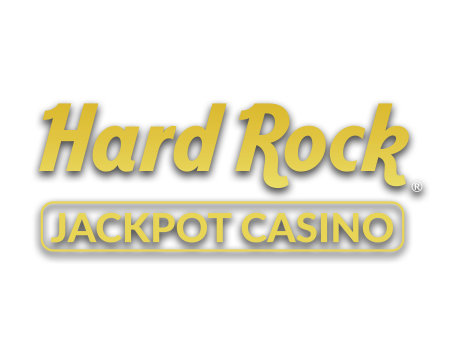 Hard rock jackpot casino logo in gold and black