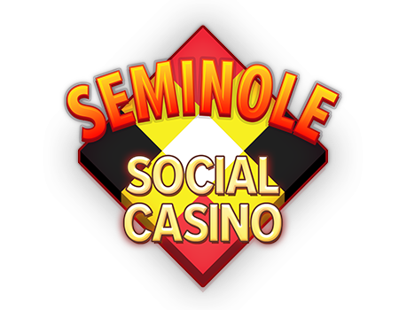 Seminole social casino logo with vibrant colors and bold text.